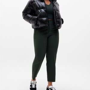 Athleta Dark Green Endless High Rise Cropped Pants